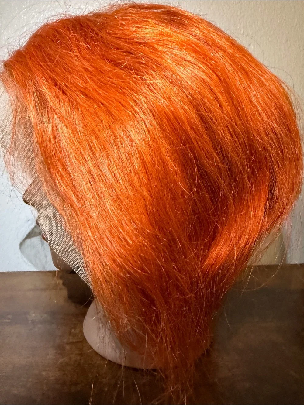 Vibrant Orange Lace Front Women's Wig - Unbranded